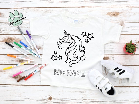 Color Your Own Shirt | Color in Shirt with Washable Markers | Creative Gift for Kids | Kids Birthday Gift | Art Gift for Kids | Kid Activity