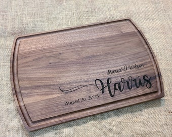 Personalized Walnut Cutting Board Wedding Gifts, Charcuterie Board, Chopping Board Gifts For Housewarming, Anniversary & Engagement Gifts