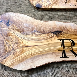 Anniversary Gift Olive Wood Personalized Cutting Board, Rustic Cheese Board Gift For Couple, Charcuterie Board, Wedding or Housewarming Gift