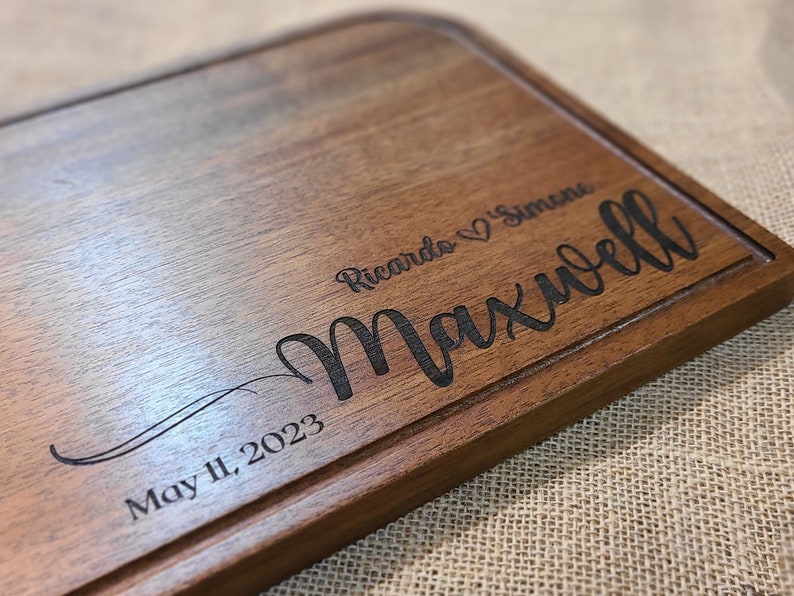 Personalized Wedding Gift Engraved Cutting Board Engagement Gift, Anniversary Gift Housewarming Gift Customized Unique Bridal Shower Gift image 1