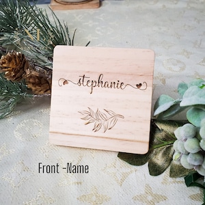 Personalized Wood Coaster With Personal Message | Customized Wood Coasters | Personal Message Engraved Coasters | Set of 4 Birthday Gift