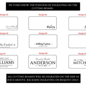 Personalized Wedding Gift Engraved Cutting Board Engagement Gift, Anniversary Gift Housewarming Gift Customized Unique Bridal Shower Gift Bild 8