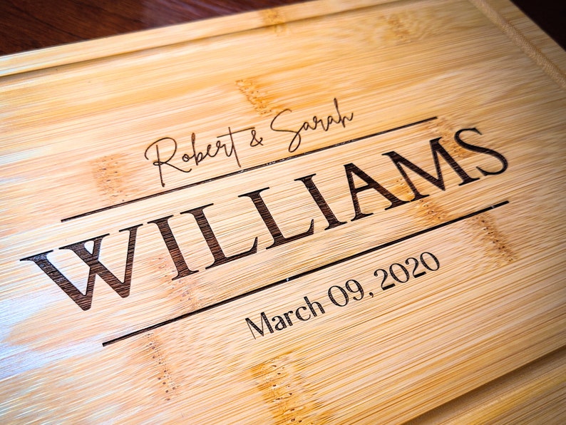 Personalized Wedding Gift Engraved Cutting Board Engagement Gift, Anniversary Gift Housewarming Gift Customized Unique Bridal Shower Gift image 4