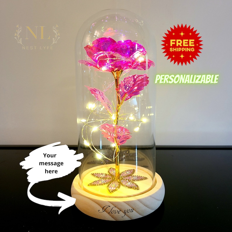 Personalized Galaxy Rose Beauty and the Beast Rose Enchanted Etsy