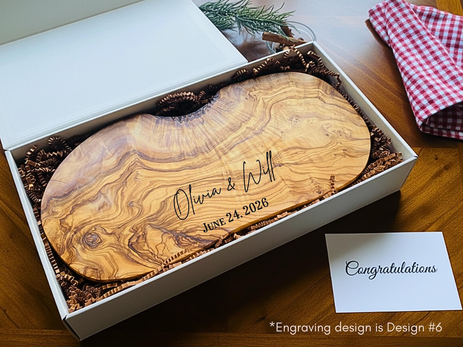 Olive Wood Personalized Cutting Board, Rustic Cheese Board, Live Edge Board, Charcuterie Board, Wedding, Newlywed Gifts, Housewarming Gift