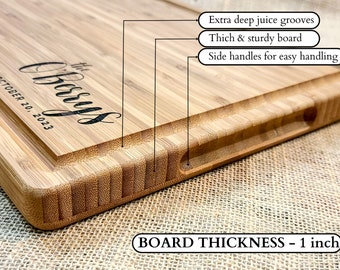 Personalized Wedding Gift Cutting Board, Custom Anniversary Gift, Engraved Engagement Gift, Charcuterie Board, Unique Bridal Shower Gift