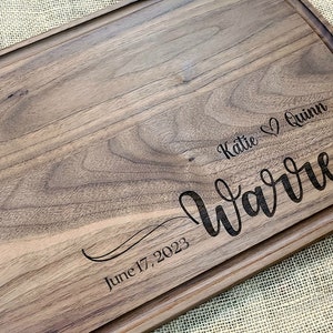 Personalized Wedding Gift Engraved Cutting Board Engagement Gift, Anniversary Gift Housewarming Gift Customized Unique Bridal Shower Gift image 2
