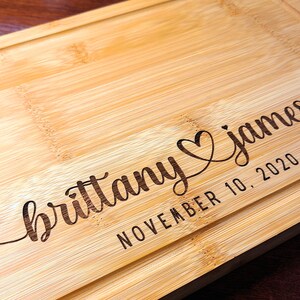 Personalized Wedding Gift Engraved Cutting Board Engagement Gift, Anniversary Gift Housewarming Gift Customized Unique Bridal Shower Gift image 3