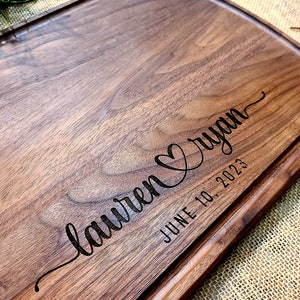 Personalized Wedding Gift Engraved Cutting Board Engagement Gift, Anniversary Gift Housewarming Gift Customized Unique Bridal Shower Gift image 6