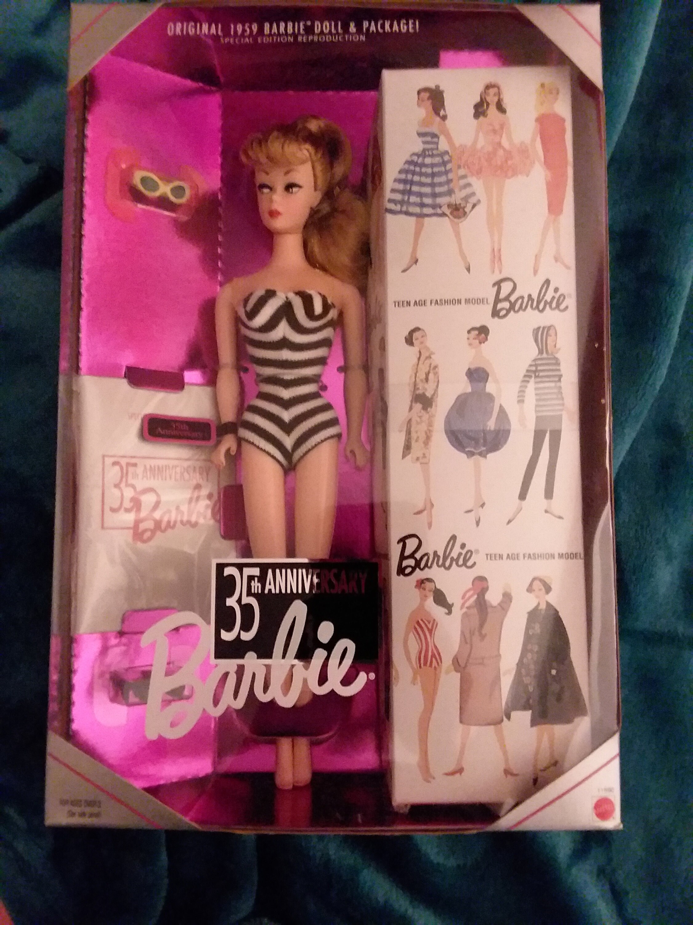 35th Anniversary Barbie Doll and Package 1959 reproduction Etsy