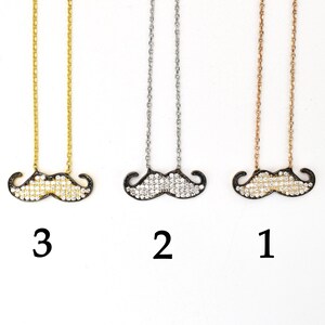 Sterling Silver Mustache Charm Necklace, Realistic Mustache Pendant Necklace, 3D Mustache Necklace, Mustache Necklace, Small Mustache Charm