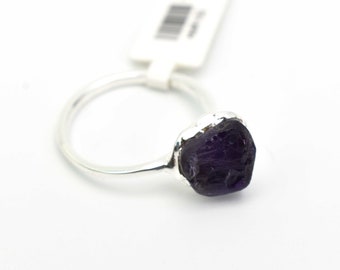 Raw Amethyst Ring -Handmade Ring - Naturel Amethyst Stone Ring -