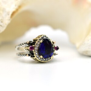 Extraordinary Ring, Reversible Ring, Turkish Design Pear Shape Ruby ...