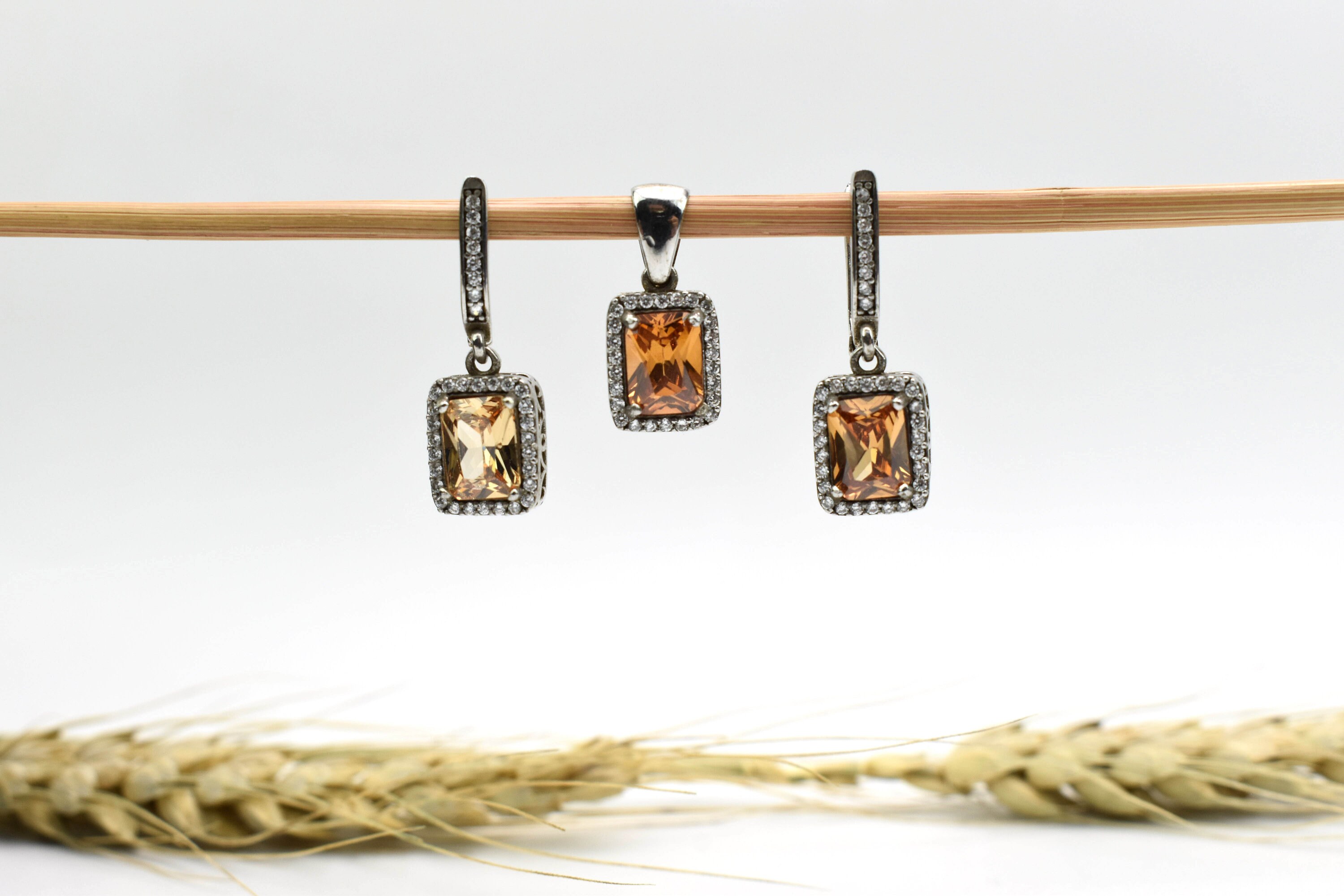 Yellow Topaz Jewelry SetEarring&Necklace and ring Jewelry Set Etsy