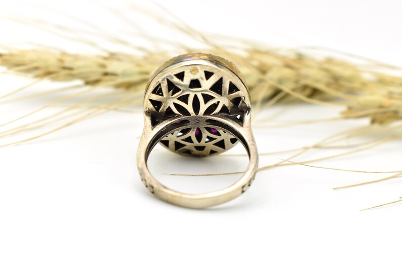 Silver Garnet Stone Ring,Handmade Jewelry Ring Hurrem Sultan Rings turkish jewelry Ring