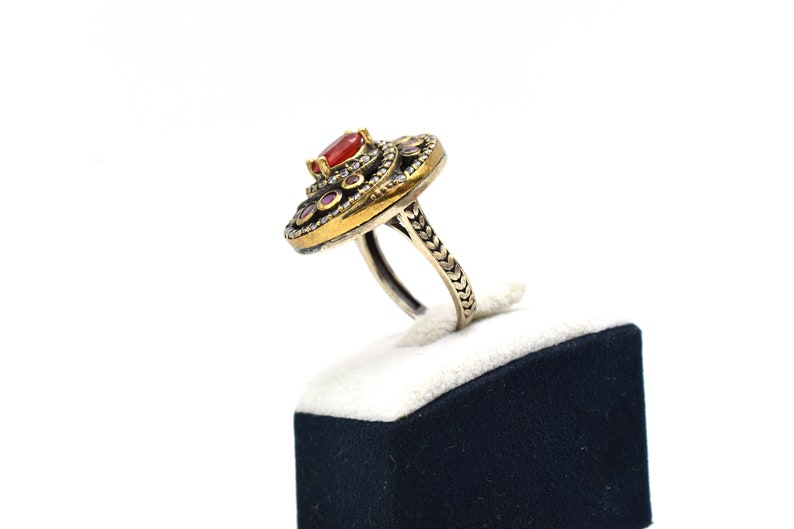 Silver Garnet Stone Ring,Handmade Jewelry Ring Hurrem Sultan Rings turkish jewelry Ring