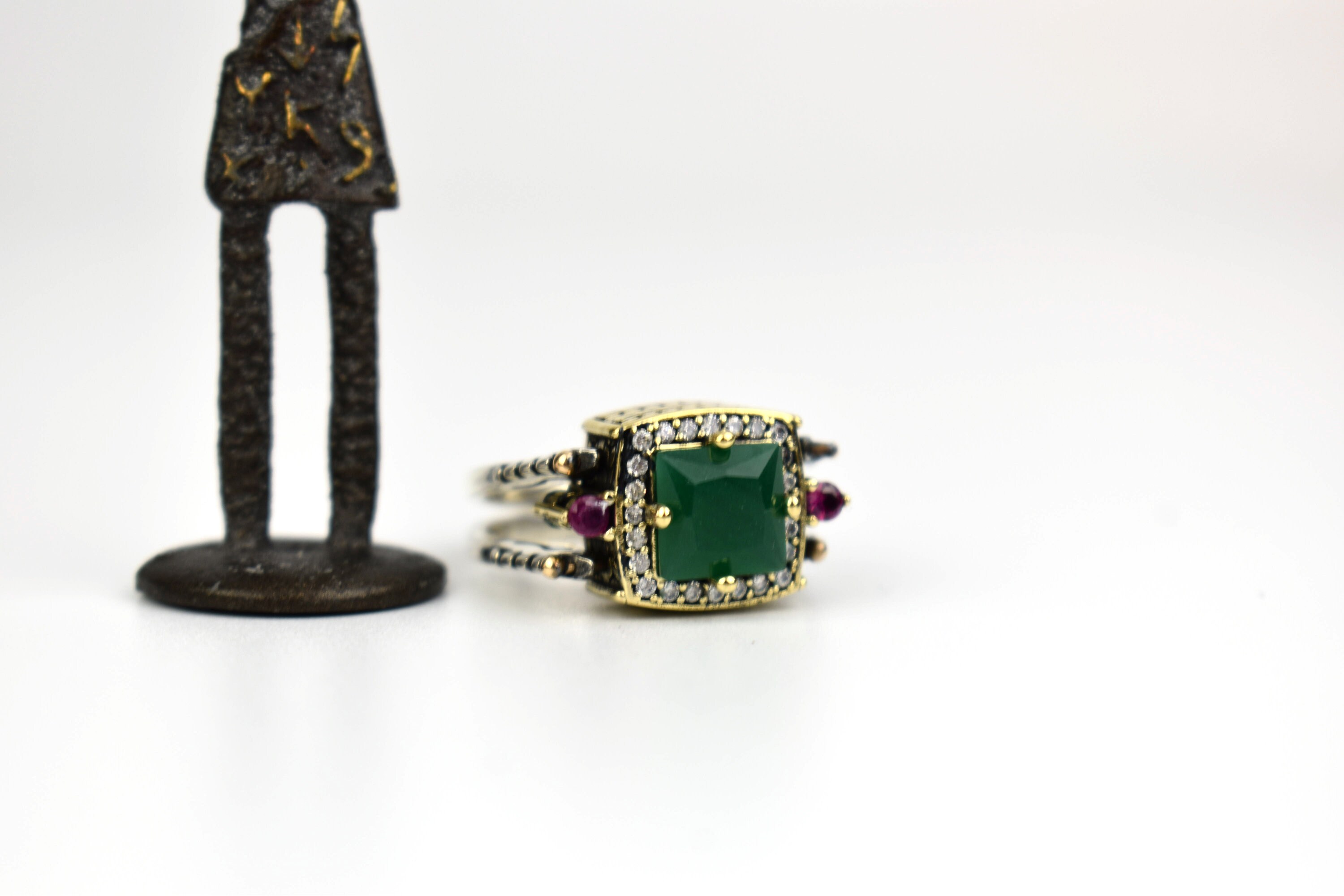 Reversible Ring! Extraordinary Ring, Turkish Design Cut Ruby Emerald ...