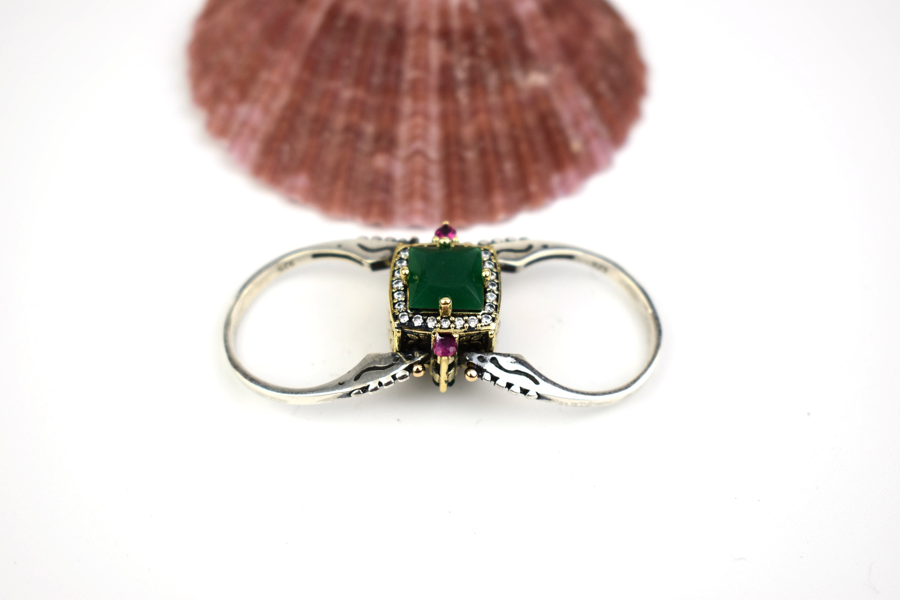 Reversible Ring! Extraordinary Ring, Turkish Design Cut Ruby Emerald ...