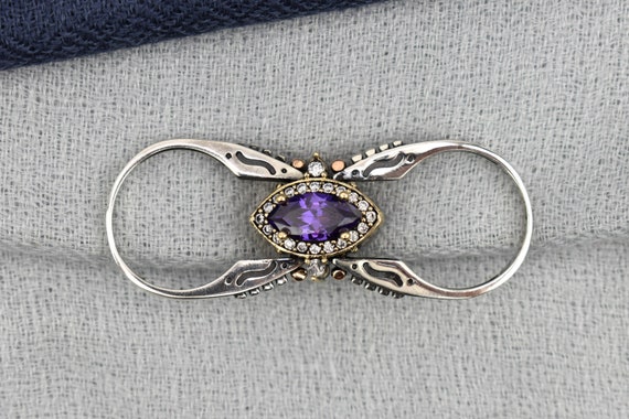 Extraordinary Ring Reversible Ring Turkish Design Amethyst Jade White Shiny Topaz Two in a One Ring 925 Sterling Silver Band Women