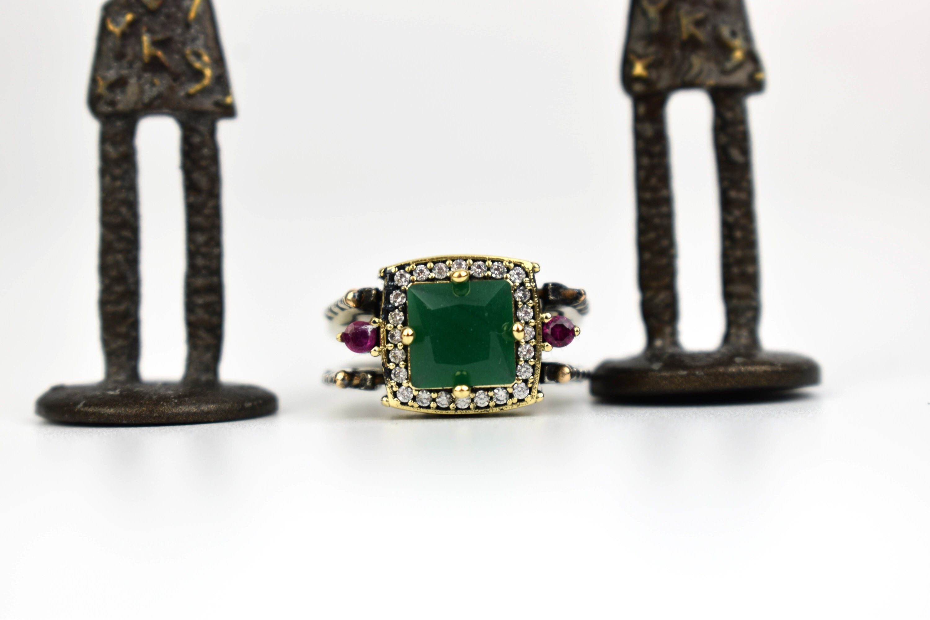 Reversible Ring! Extraordinary Ring, Turkish Design Cut Ruby Emerald ...