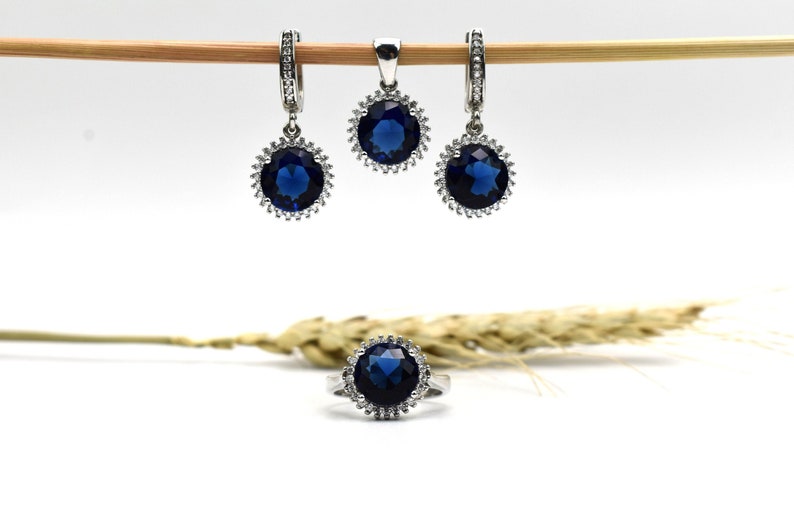 handmade jewelry sapphire earrings Sapphire Jewelry Set