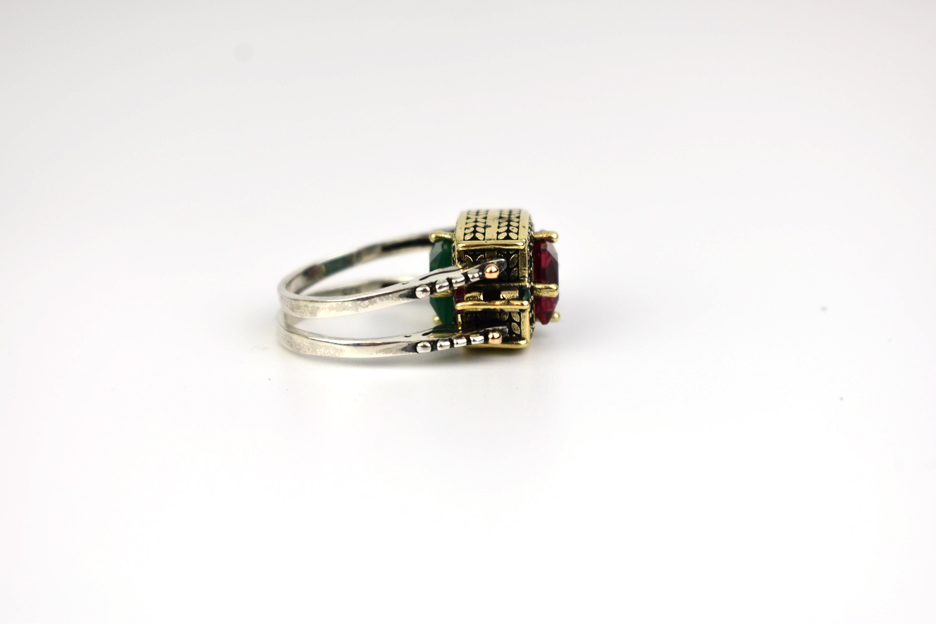 Reversible Ring! Extraordinary Ring, Turkish Design Cut Ruby Emerald ...