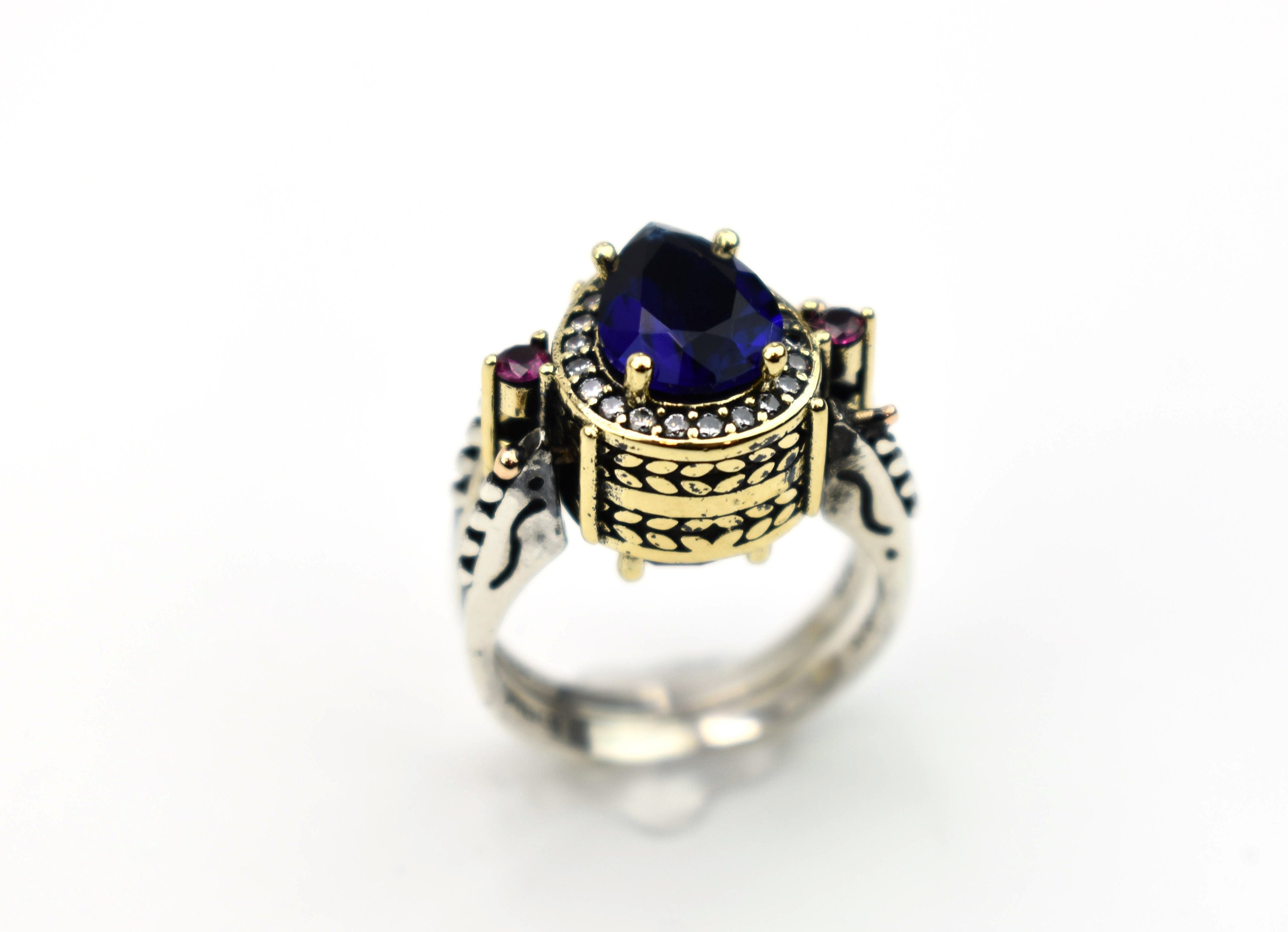 Extraordinary Ring, Reversible Ring, Turkish Design Pear Shape Ruby ...