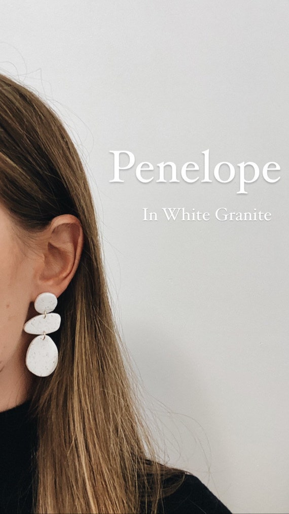 White sale clay earrings