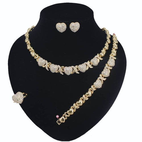 18k Layered Real Gold Filled Xo Set Necklace Bracelet RING Etsy