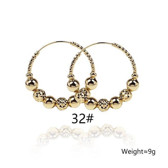 18k Layered Real Gold Filled Round Hoop Earring 47 - Etsy