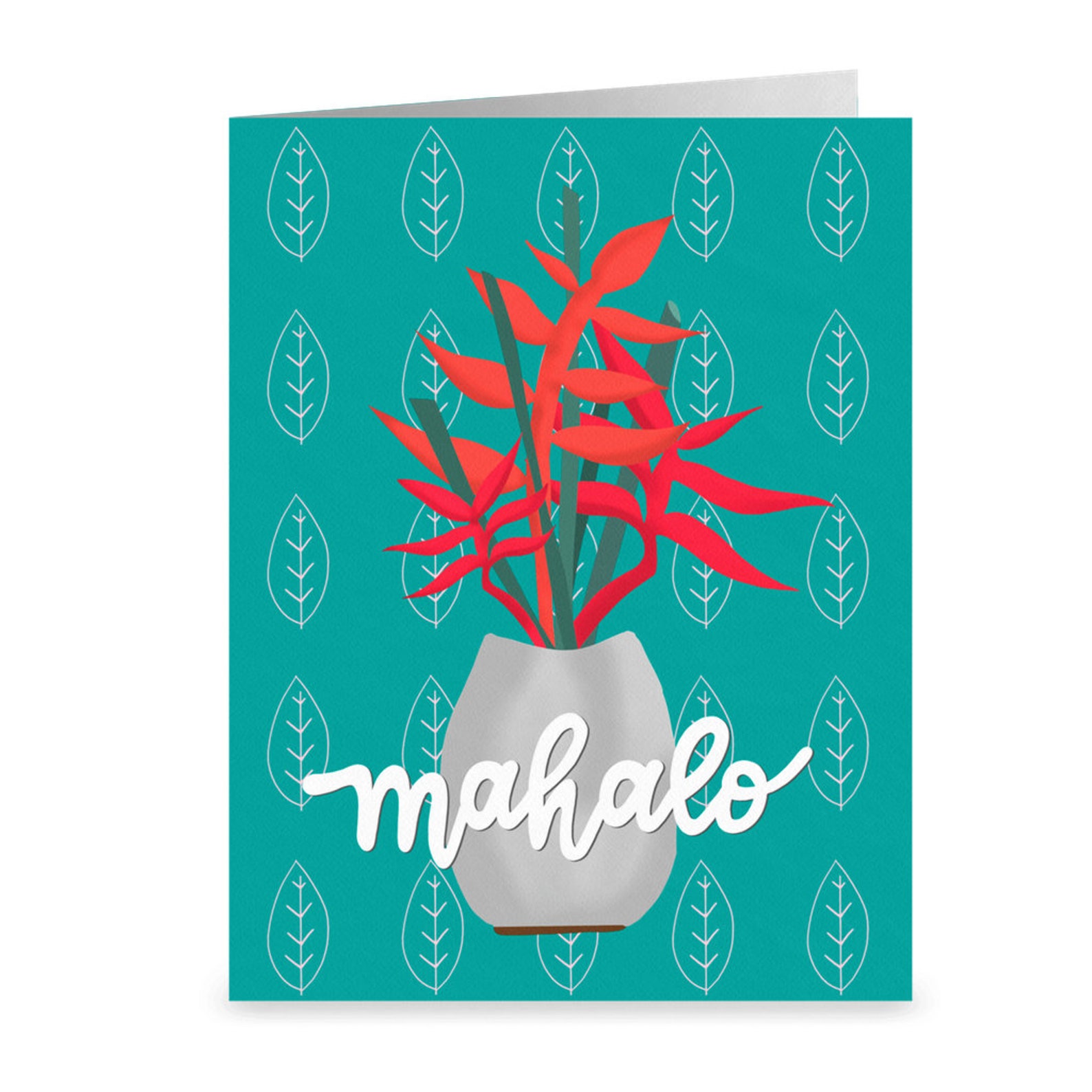 10 Mahalo Cards With Envelopes Ocean Blue Background With - Etsy