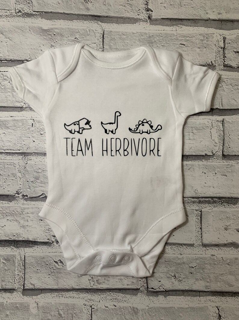 Vegan Slogan Baby Bodysuit Onesie Vest Team Herbivore