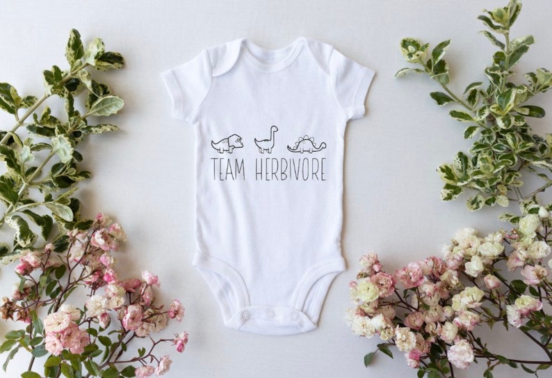 Vegan Slogan Baby Bodysuit Onesie Vest Team Herbivore