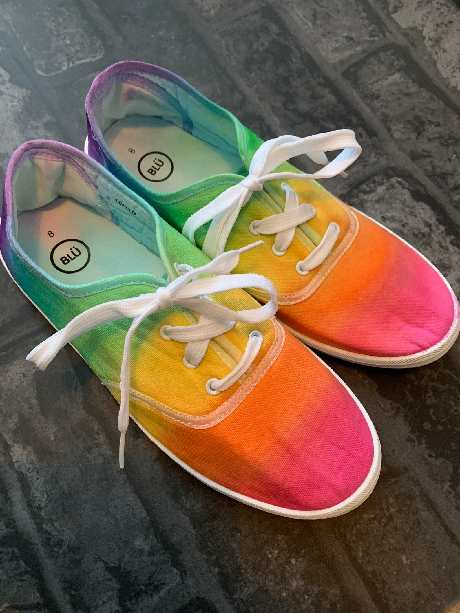 Unisex Adults Rainbow Tie Dye Trainers Sneakers Shoes | Etsy