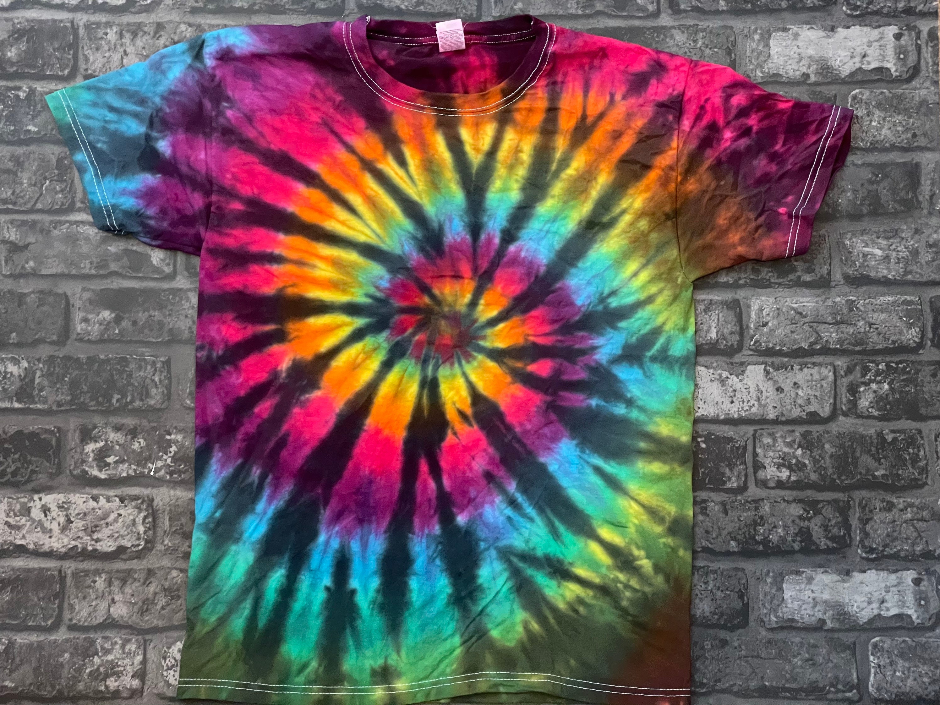 Tie Dye Tie Dye Tshirt Adult Tie Dye Black Tie Dye Rainbow Etsy UK