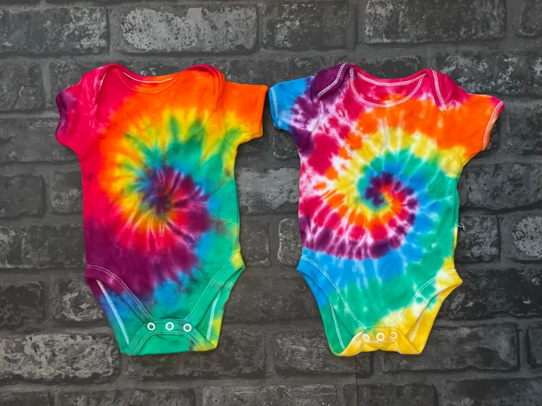Tie Dye Baby Vest Tie Dye Baby Tshirt Rainbow Baby Etsy