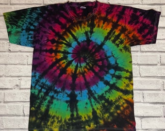Tie Dye, tie dye Tshirt, Adult tie dye, Black tie dye, Rainbow tie dye, Unisex T-shirt, tiedye, tie-dye, pride
