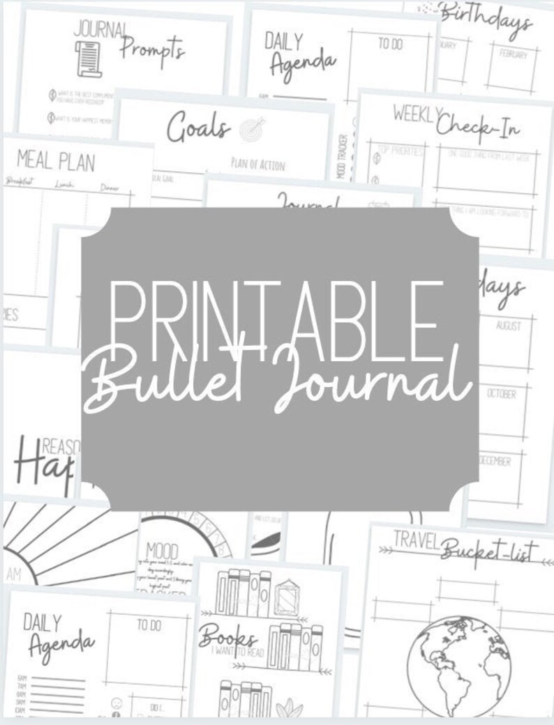 Bullet Journal Printable | Etsy