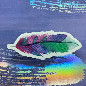 Watercolor Feather Sticker- Waterproof