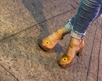 sunflower yellow heels