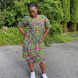 slim fit dress slacks Shiann Print Midi Dress main image 0