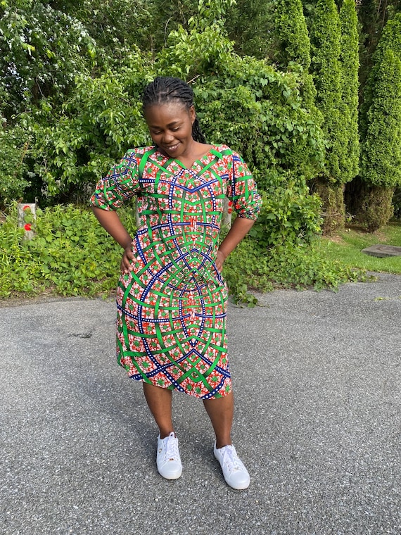 Vestido corto Ankara, vestido corto kitenge, vestido Ankara más