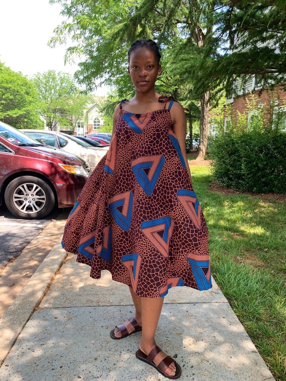 african print flare dresses