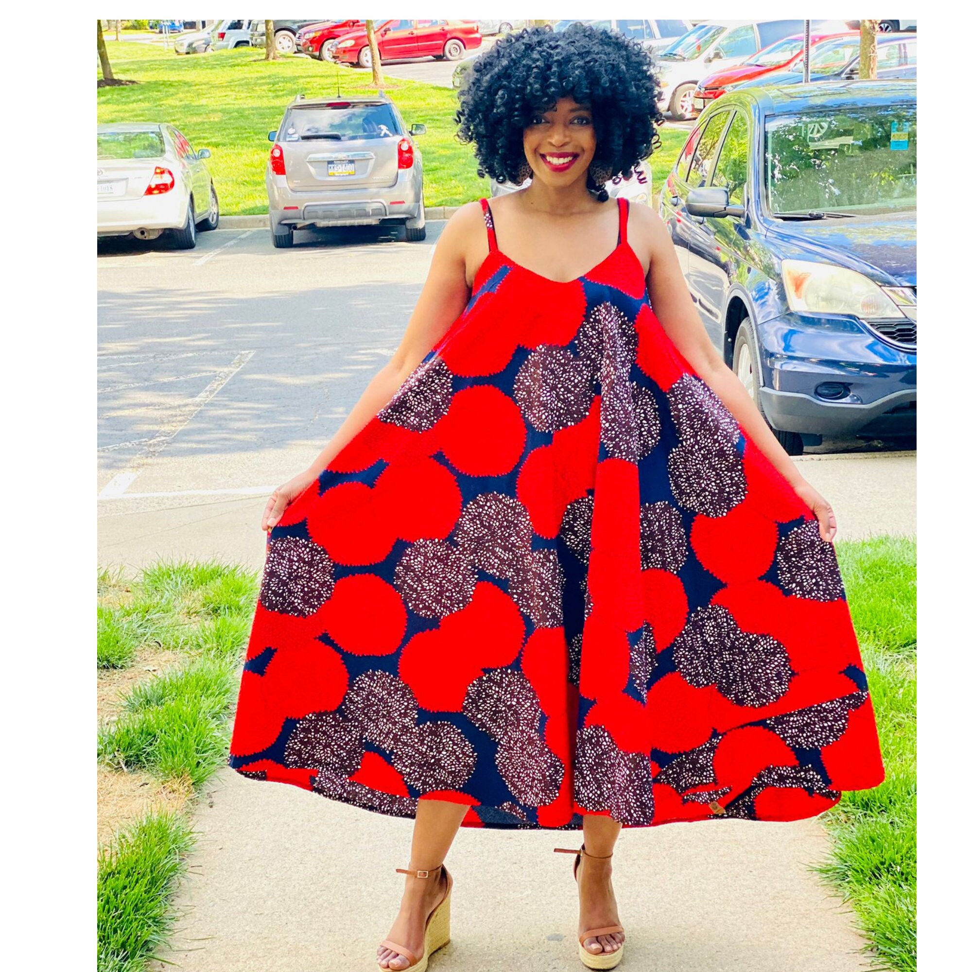 African Women Clothing, Flare Dress, African Print Dress, Women Print