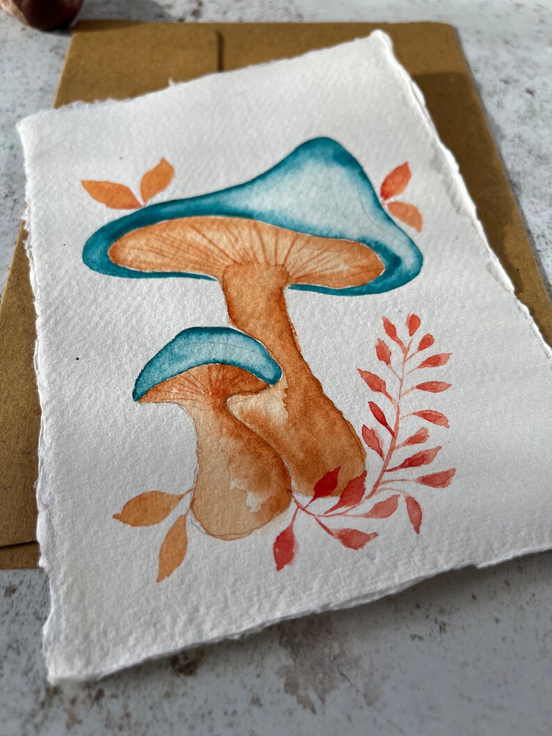 Carte postale originale de champignon peinte à la main image 8