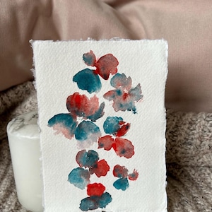 Originele aquarel handgeschilderde kaart abstracte bloemen