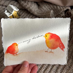 Carte postale originale de Noël aquarelle A6 image 2