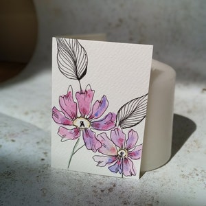 Mini-carte de voeux peinte à la main