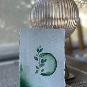オリジナルの手描きのグリーティングカード、水彩画の花、誕生日の水彩画のギフト