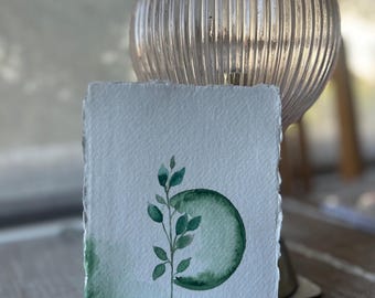 Tarjeta de felicitación original pintada a mano con flores de acuarela, regalo de cumpleaños en acuarela.